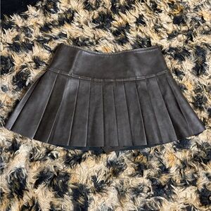 OAK + FORT Dark Gray Pleated Mini Skirt